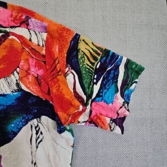 Jogal Hawaiian Shirt Men's XXL Abstract Art Cotton Viscose Button Up Resortwear - Picture 8 of 15